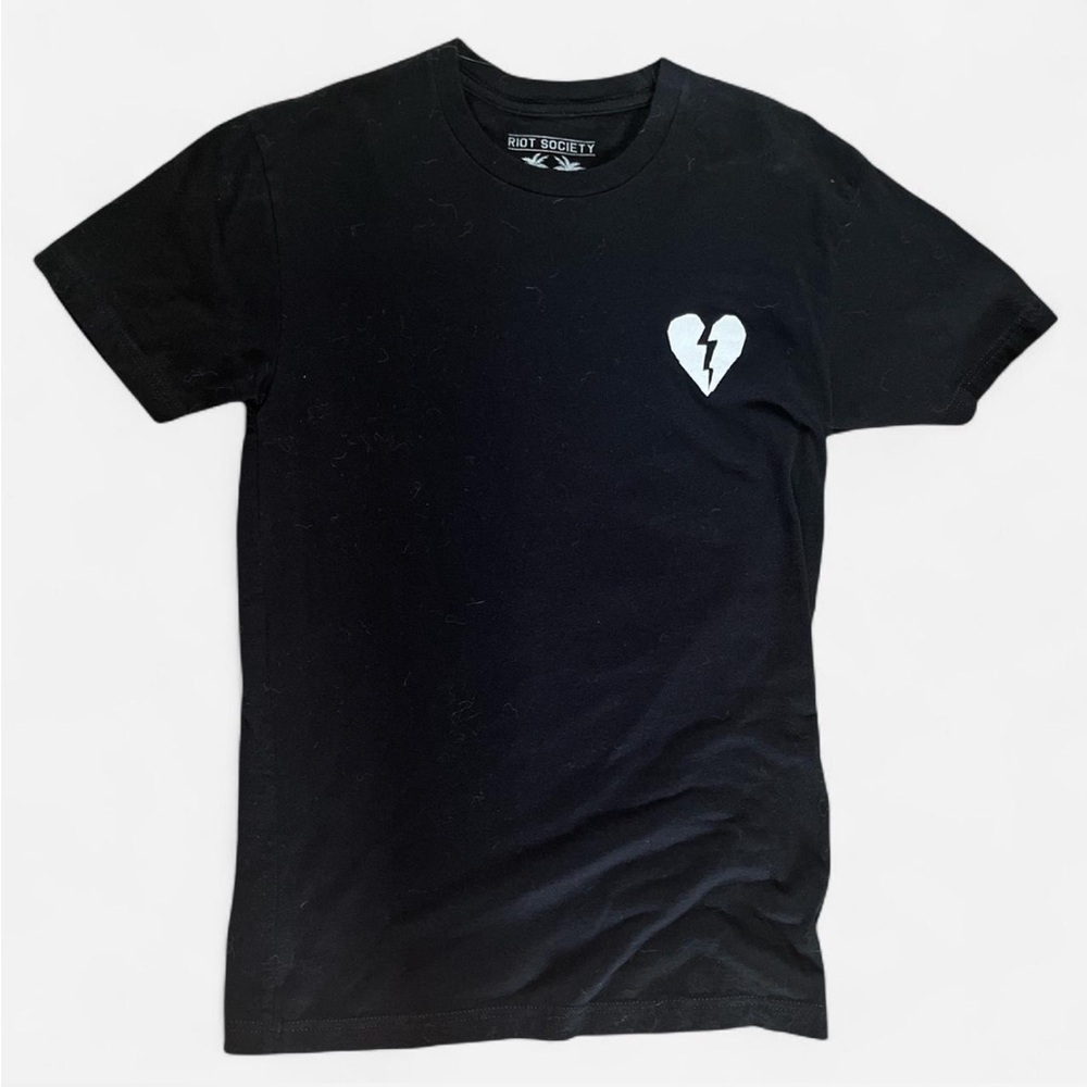 Riot Society - Black Bad Ass Babe Tee with White Broken Heart
